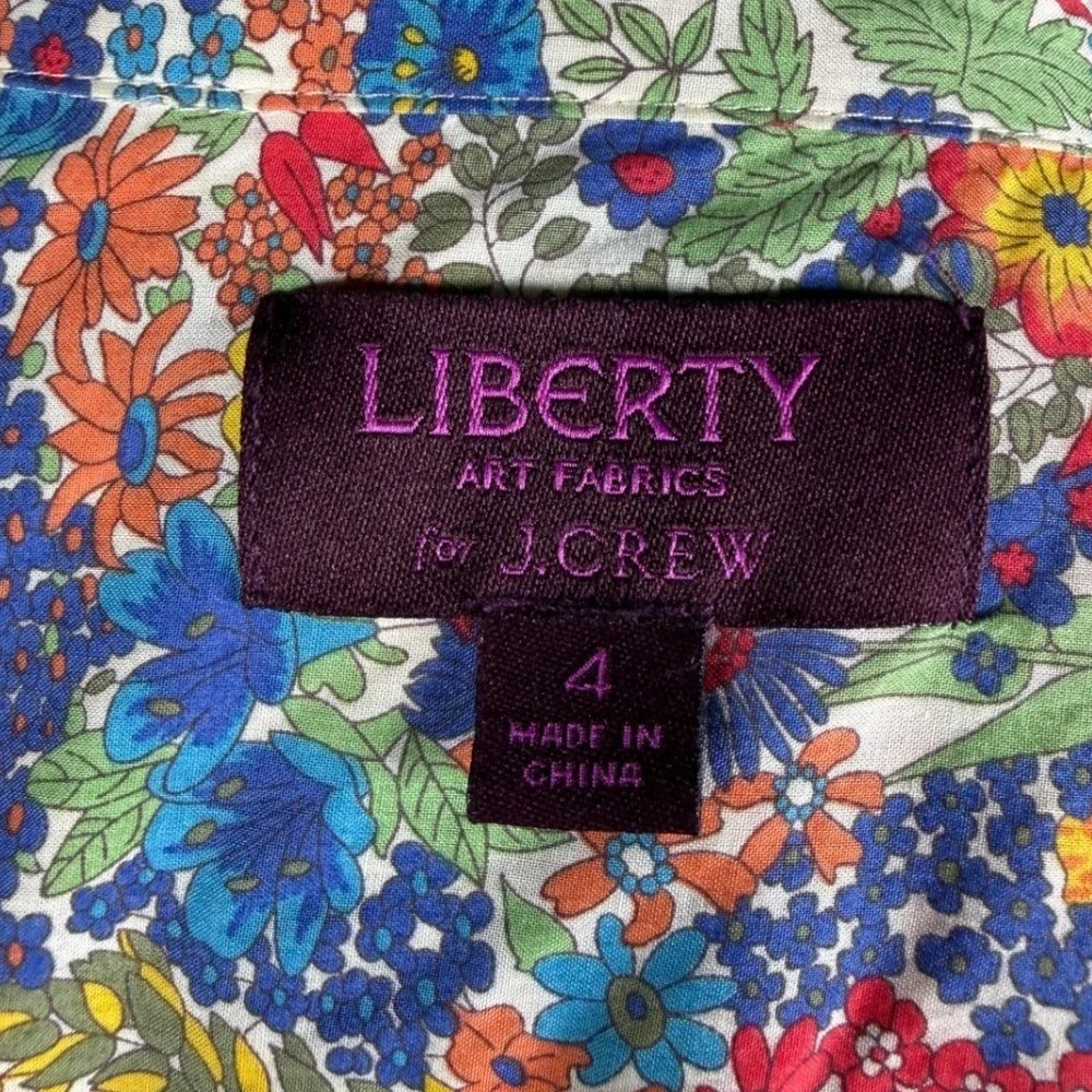 J.Crew Liberty Art Fabrics Floral Button Down Shirt Margaret Annie Print 4 Faded